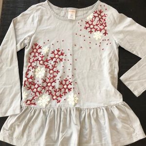 Gymboree gray Christmas shirt for girls.